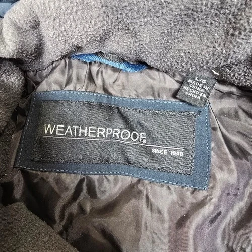 Weatherproof Bib Hooded Jacket Mens Large Blue Full Zip Coat Lined image 6
