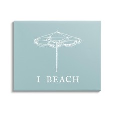 I Beach Phrase with Umbrella Canvas Wall Art by Lil' Rue