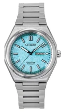 Citizen Super Titanium Turquoise Dial Eco-Drive Dress Men's Watch AW0130-85M