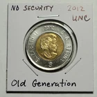 RARER 2012 NO Security CANADA 2 Dollar UNC Old Generation Toonie