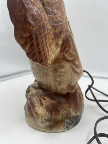 Vintage KRON Ceramic Owl TV Lamp Light Up Eyes Texans Inc Nightlight MCM - READ! - Picture 15 of 19