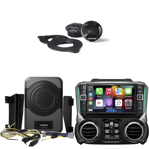 Alpine i509-WRA-JK 9" Multimedia Receiver w/ SPV-10TW-WRA, PWE-S8-WRA Under S...
