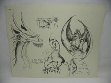 Vintage 1982 Guideline 145 "Dragons" tattoo flash. Good condition.