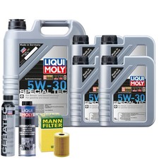 Motoröl 5W30 LIQUI MOLY 9L +MANN Ölfilter +Spülung +Cera Tec