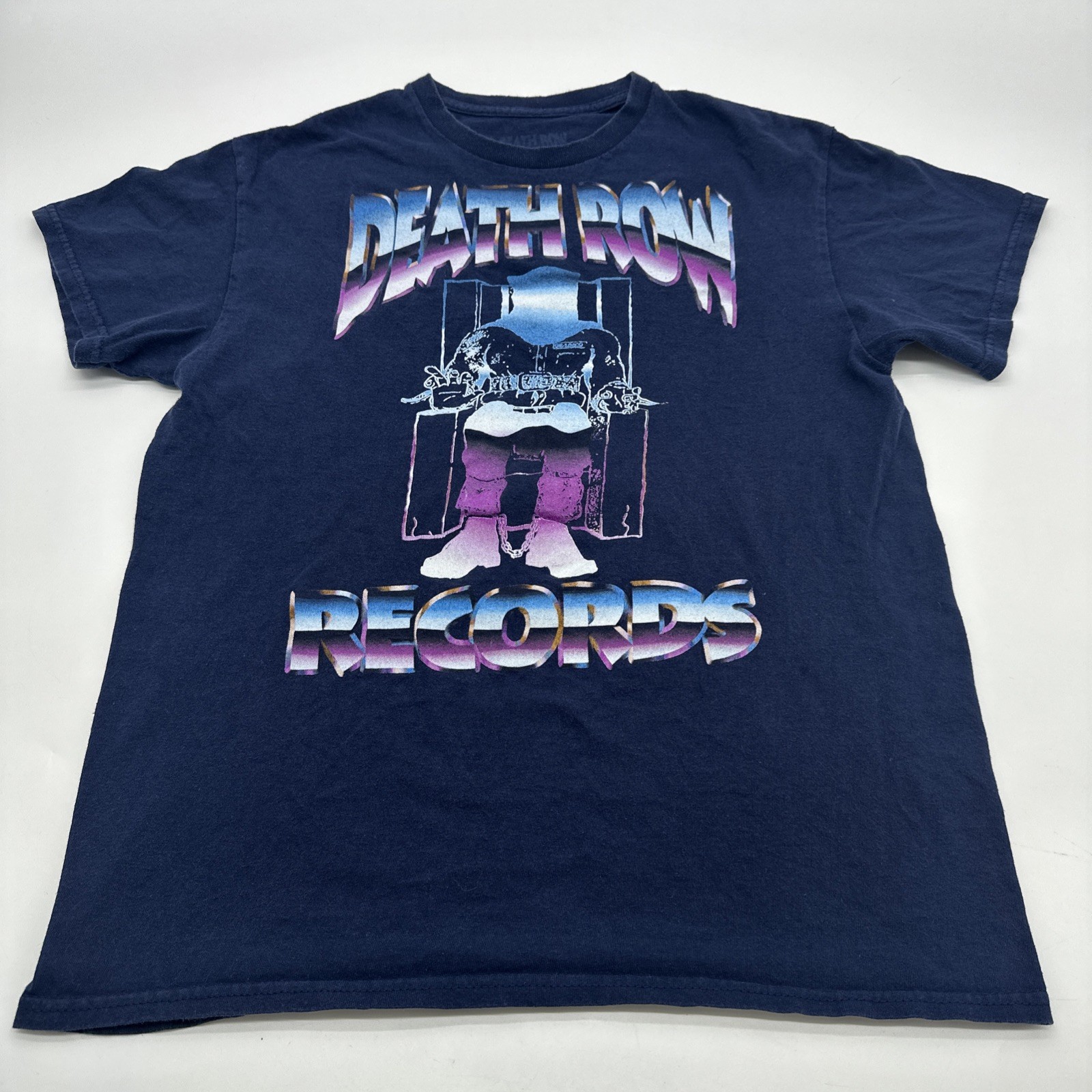 FILA Death Row Records T Shirt Uomo M Blu Stampa Grafica Logo ..#30337