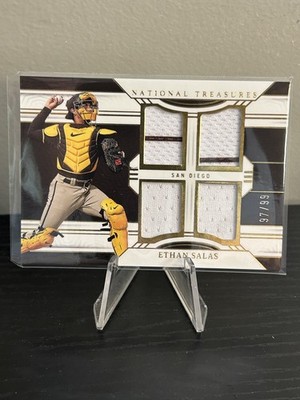 2024 Panini National Treasures #GSQ-ES Ethan Salas Game Gear Swatches Quad #/99