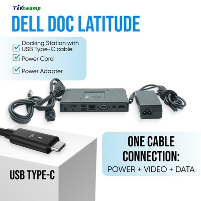 Dell USB-C Dock Station for Latitude 7410/Chromebook 7420/2in1 w/130W AC Adapter