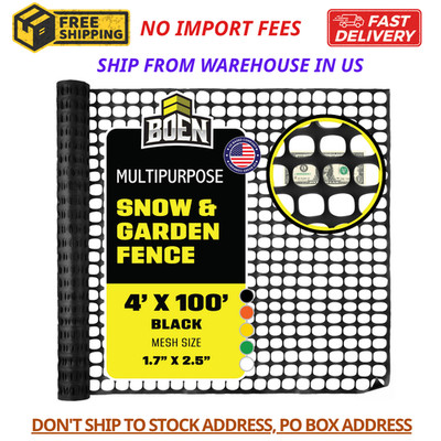 4 Ft. X 100 Ft. Black Construction Snow/Safety Barrier Fence