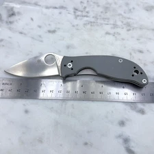 Spyderco Alcyone CTS-BD1N Plain Blade Gray G10 Handle C222GPGY Pocket Knife