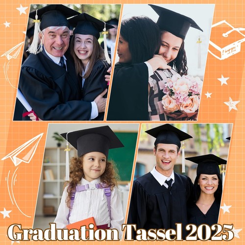 24 Pieces 2025 Graduation Tassel Graduation Cap Tassels Decoration with 2025 ... - Picture 7 of 7