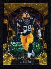 2020 Panini Select Concourse Gold Disco Prizm 8/10 AJ Dillon #65 uk2