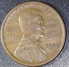 1921 S Lincoln Wheat Penny Improper Alloy Error Woody Wood Grain