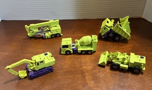 1985 Vintage G1 Transformers Lot of 5 Constructicons Devastator Figures.   “J4”