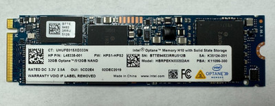 HP Intel OPTANE H10 512GB NAND SSD  WITH Optane 32GB L48338-001 L74103-001