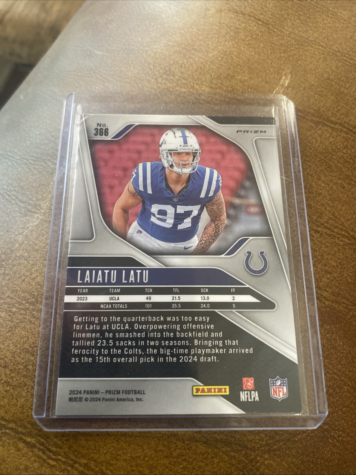 2024 Panini Prizm Laiatu Latu Green Hyper Rookie. view 4