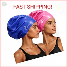 Extra Large Swim Cap for Braids and Dreadlocks Women Men Silicone Swimming Cap f