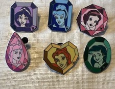 Disney Pin Set 6 Princess Gems Collection  Pa...
