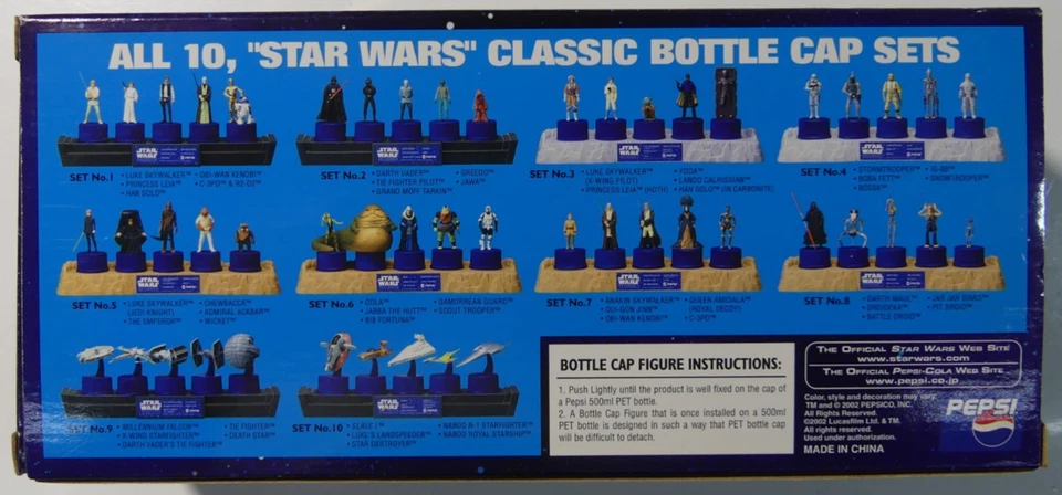 Pepsi Star Wars Classic Bottle Cap Collection 1-10 Full Set Japan BNIB - Image 3 of 4