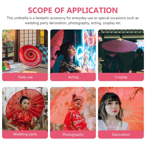 Chinese Japanese Style Paper Umbrella Chinese Art Classical Dance Umbrella - Picture 6 of 12