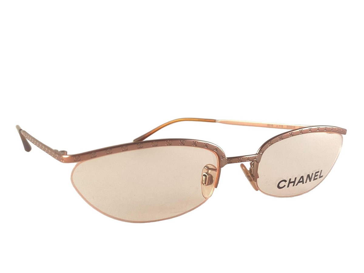 NEW VINTAGE CHANEL 2016 METALLIC PINK CAT EYED FRAME SUNGLASSES