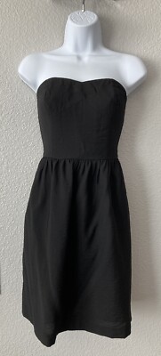Robe Noire Sans Bretelles En Soie Ann Taylor - Taille 0, Neuve Avec étiquettes