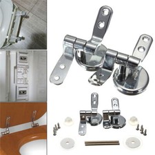 1 Pair Repair Replacement Toilet Seat Hinges Mountings Set w/ Fittings Screws