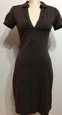 Mng Suit Chocolate Brown Body Con Sexy Collar Short Pop Sleeve Size Small