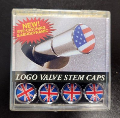 Great Britain Flag Valve Stem Caps - Mini Cooper Jaguar