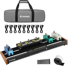 Donner Aluminium Alloy 20*5*2" Effect Pedalboard Built-in Power Supply | DB-P100