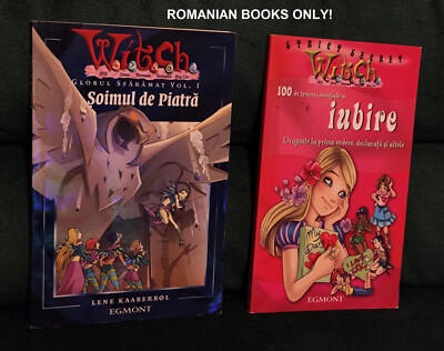 WITCH: The Stone Falcon & Tricks in Love - 2 RO Jetix Egmont STORY & Diary BOOKS