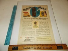 Rare Original VTG 1928 Bell  Howell Filmo Movie Camera Advertising Art Print