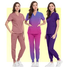 Quality Stretch V-Neck Jogger Scrub Set - Unisex Medical Uniform for Nurses