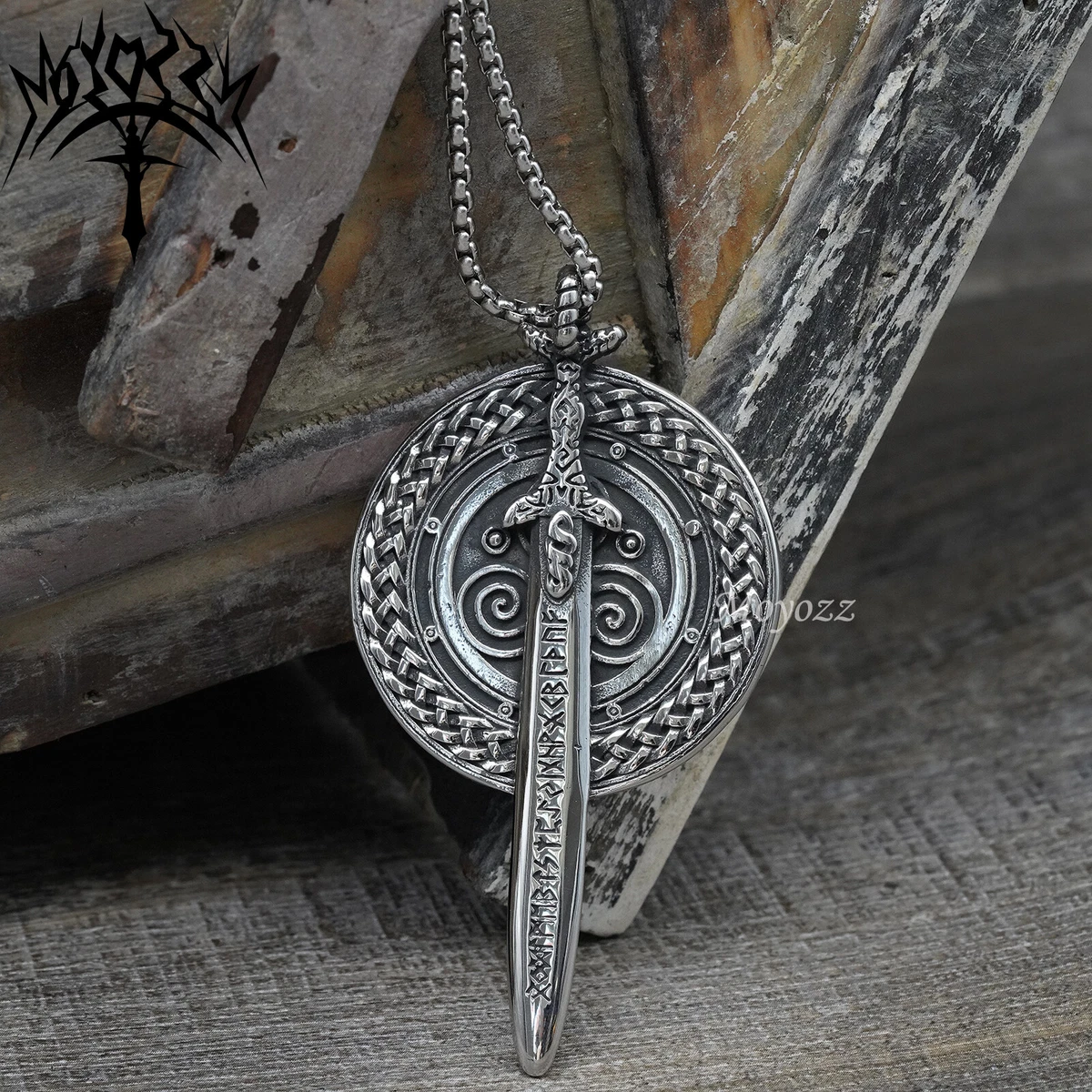 Solid Byzantine Chain Viking Necklace, Steel Viking Jewelry - TheNorseWind