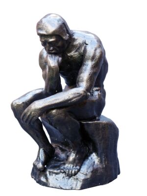 Figur der Denker Skulptur aus Gusseisen nach Auguste Rodin H: 26 cm (2952)