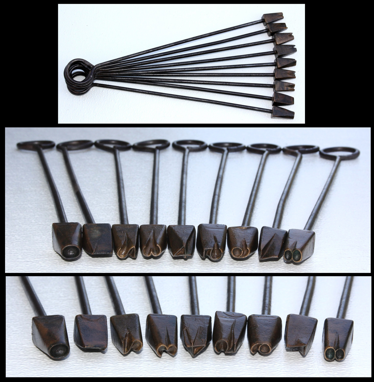 Antique Civil War Era Artillery Horse Mule ID Hoof Branding Irons Complete Set