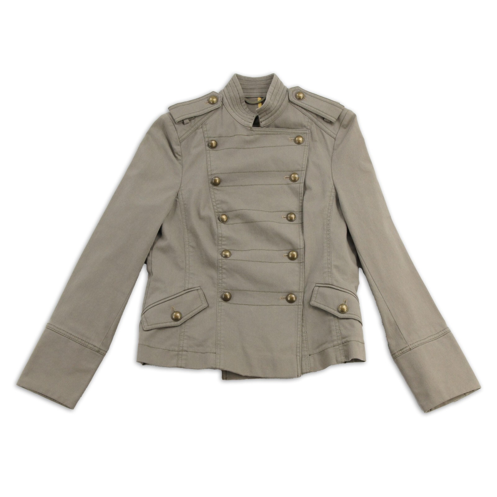Blazer Damen Gr. 40 Grün Business Jacke Freizeit Oberteil Matrosen Khaki Knopf