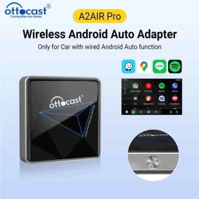 OTTOCAST A2Air Pro Wireless Android Auto Adapter for Android 14 Phone Car Acc...