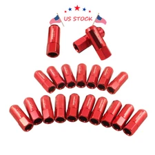 20PCS RED M14X1.5MM ALUMINUM TUNER RACING JDMSPEED EXTENDED FORGED LUG NUTS 60MM