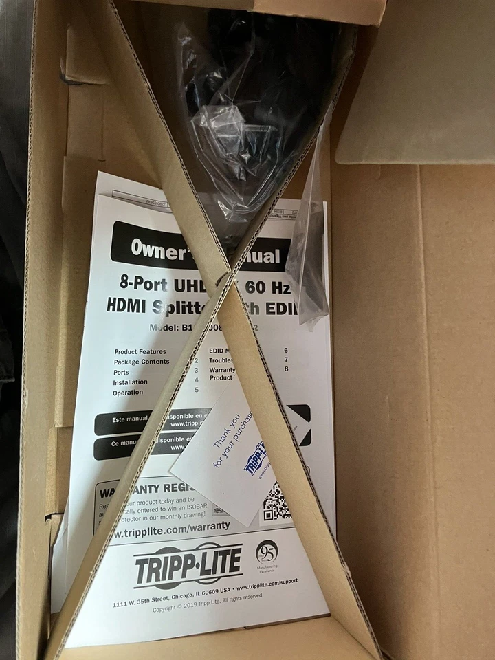 Tripp-Lite 8 Port UHD HDMI Splitter w/ EDID Video Audio Model # B118-008E-UHD-2 - Image 3 of 4