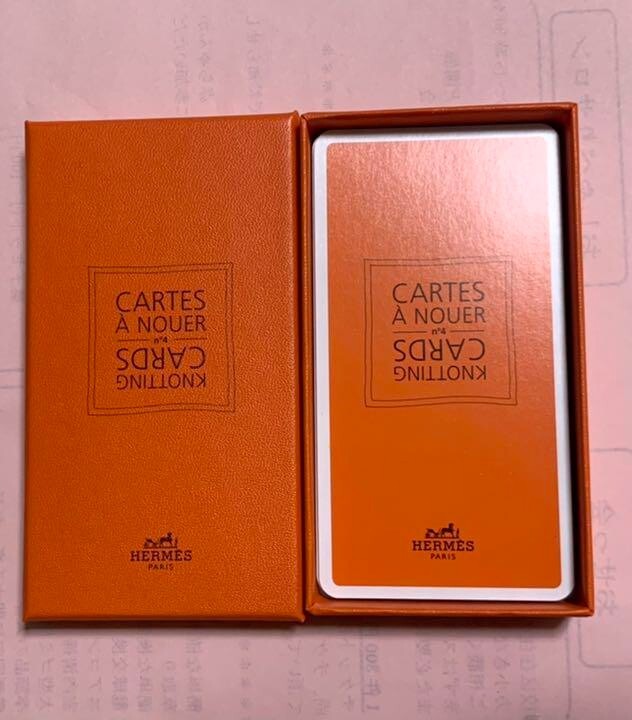 Hermes Cartes A Nouer Knotting Cards No. 4 Orange Box Accessory