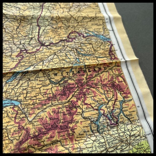 WWII RAF Royal Air Force Pilots SIlk Escape Evasion Zones of France Map - Picture 9 of 12