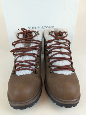 Sun Stone Glenn Lace Up Boots Mens 10 M Tan Faux Leather  display picture 2