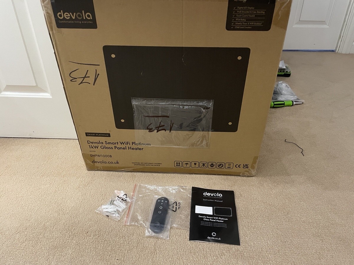 Devola Wifi Enabled Smart Electric Glass Panel Heater 1000W | Alexa, Tuya  App | eBay