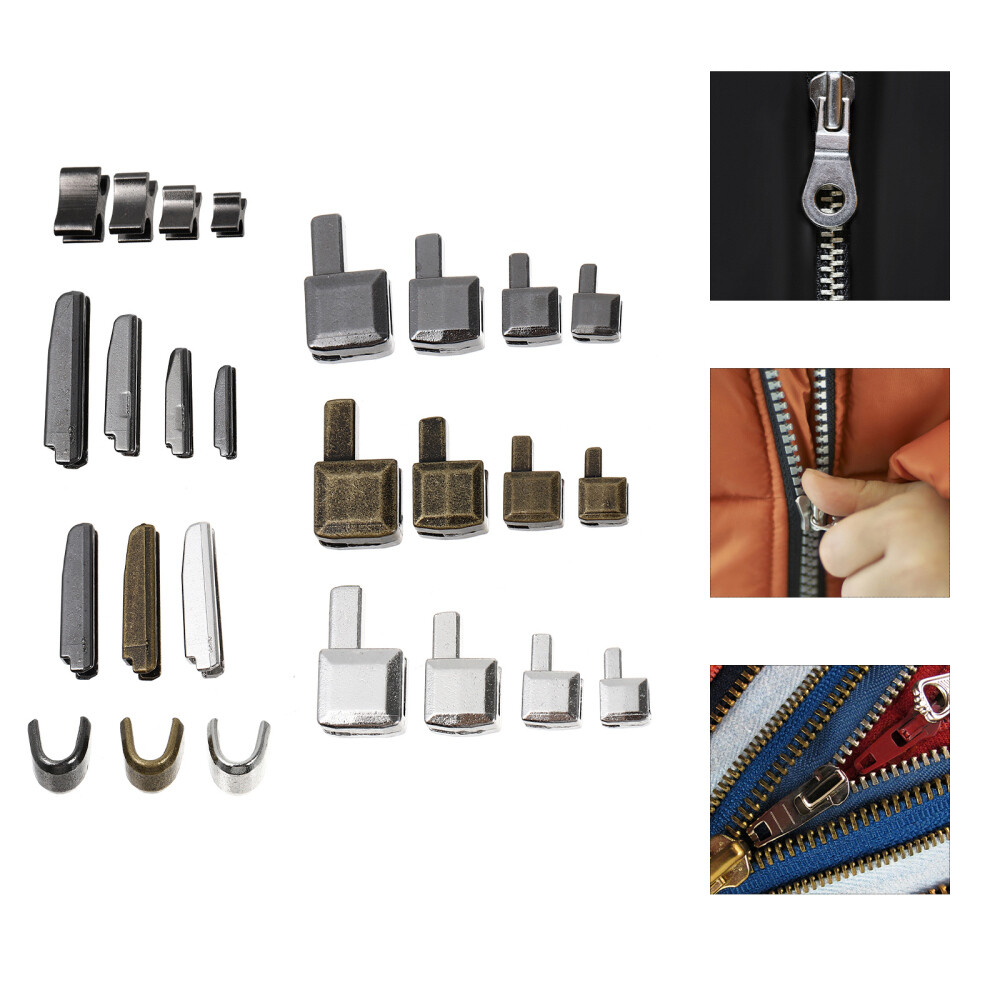 24 Set metal zipper tools Metal Zipper Bottom Stop zipper