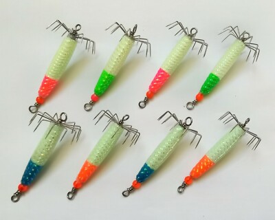 Squid Jig 4pcs Super Glow In The Dark Jigs East Coast West - Foto 4