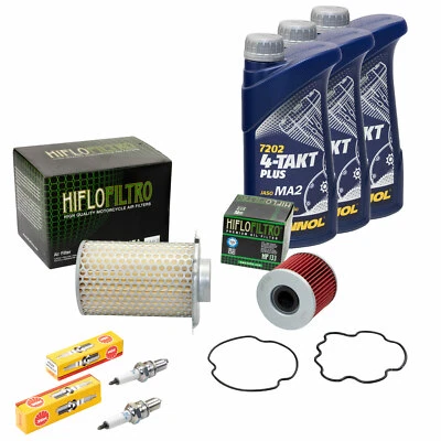 Wartungspaket für Suzuki GS 500 89-08 Öl 3L + Luftfilter + Ölfilter + Zündkerzen