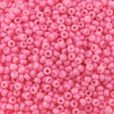 Miyuki Round Glass Seed Beads Size 11/0 Dyed Opaque Pink 23GM MI-11-1385