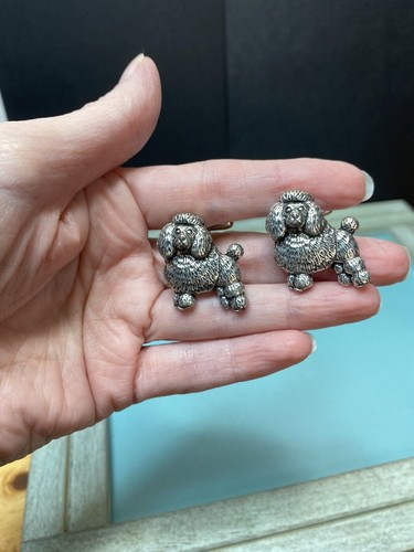 English Pewter 3D Poodle Dog Pup Cufflinks In Original Box - Picture 13 of 13