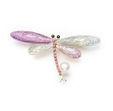 Brooch Pearl Rhinestone flower crystal pin Neckpin Accessories NIB free ship