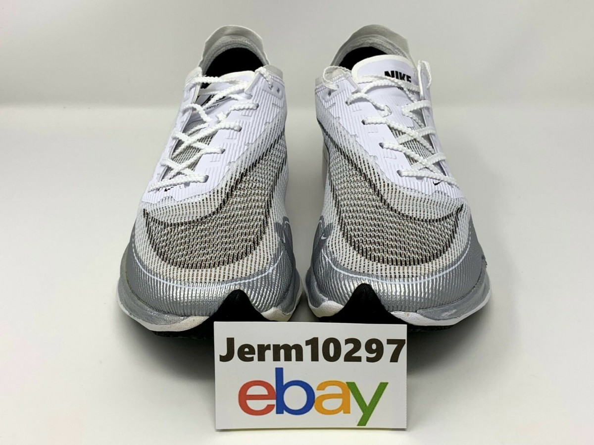 New Men's Nike ZoomX Vaporfly Next% 2 White Silver Running Shoes